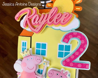 Peppa Pig Cake Topper Etsy Peppa Pig Cake Topper Etsy