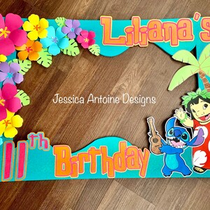 Lilo and Stitch Selfie Frame- Custom Sefie Frame- Personalized Photo Booth Prop- Lilo and Stitch Theme- Lilo & Stitch Birthday