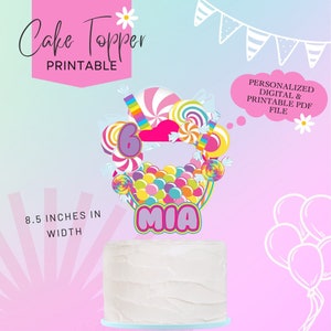 Candy Land Cake Topper - Candy Printable Cake Topper - Candy Party
