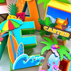Luau 3D Letters - Hawaiian 3D Letters - Luau Party