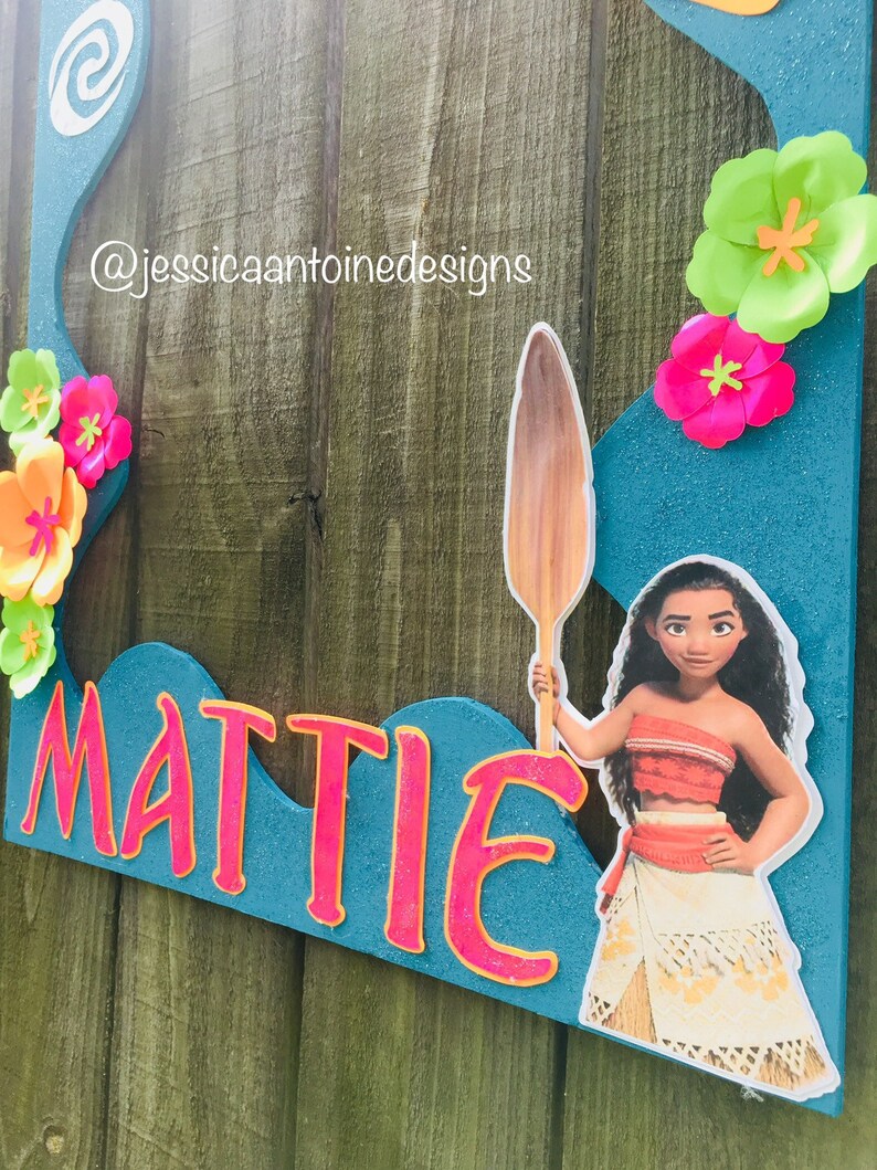 Moana Custom Selfie Frame Personalized Photo Booth Prop Etsy