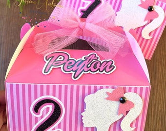 Doll Favor Gable Boxes- Doll Treat Boxes- Doll Party Favor Boxes- Doll Birthday Party