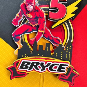 Flash Topper- Birthday Cake Topper- Flash Themed Cake Decoration