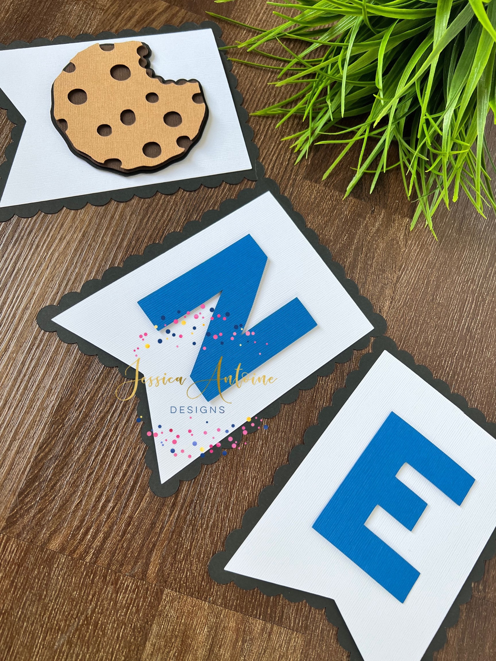 Cookie Cake Topper Cookie Banner Cookie Smash Cake Set Etsy