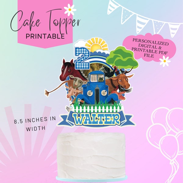 Little Blue Truck Digital Cake Topper - Printable Cake Topper