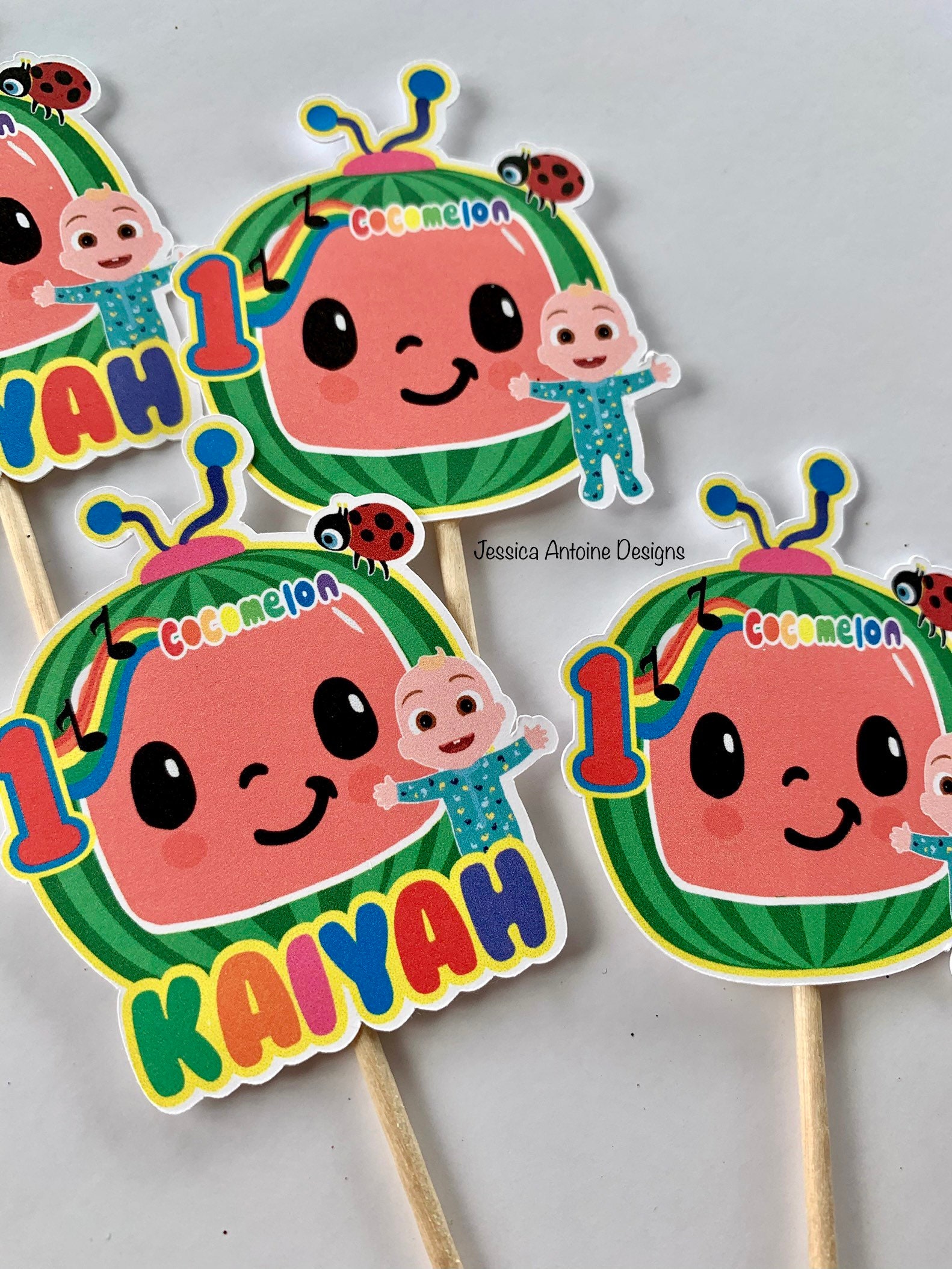 CoComelon Cupcake Toppers- Cupcake Topper- Birthday cupcake Topper- C…