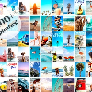 Beach Aesthetic Wall Collage Kit | 200+ Images with Bonus Files for Personalization | Digital Download Bedroom and Dorm Decor | Ocean Decor