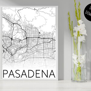 | d’impression de la carte de Pasadena | d’art mural numérique imprimable Téléchargement instantané Pasadena CA Gift | Pasadena California Carte téléchargeable Art | Pasadena CA