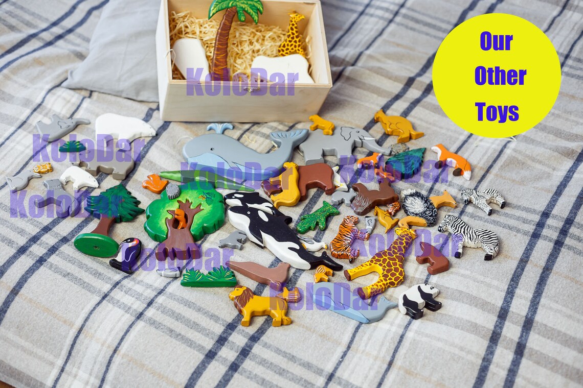 African Wooden Toys Play Set of 24 Toddler Learning Toys Etsy