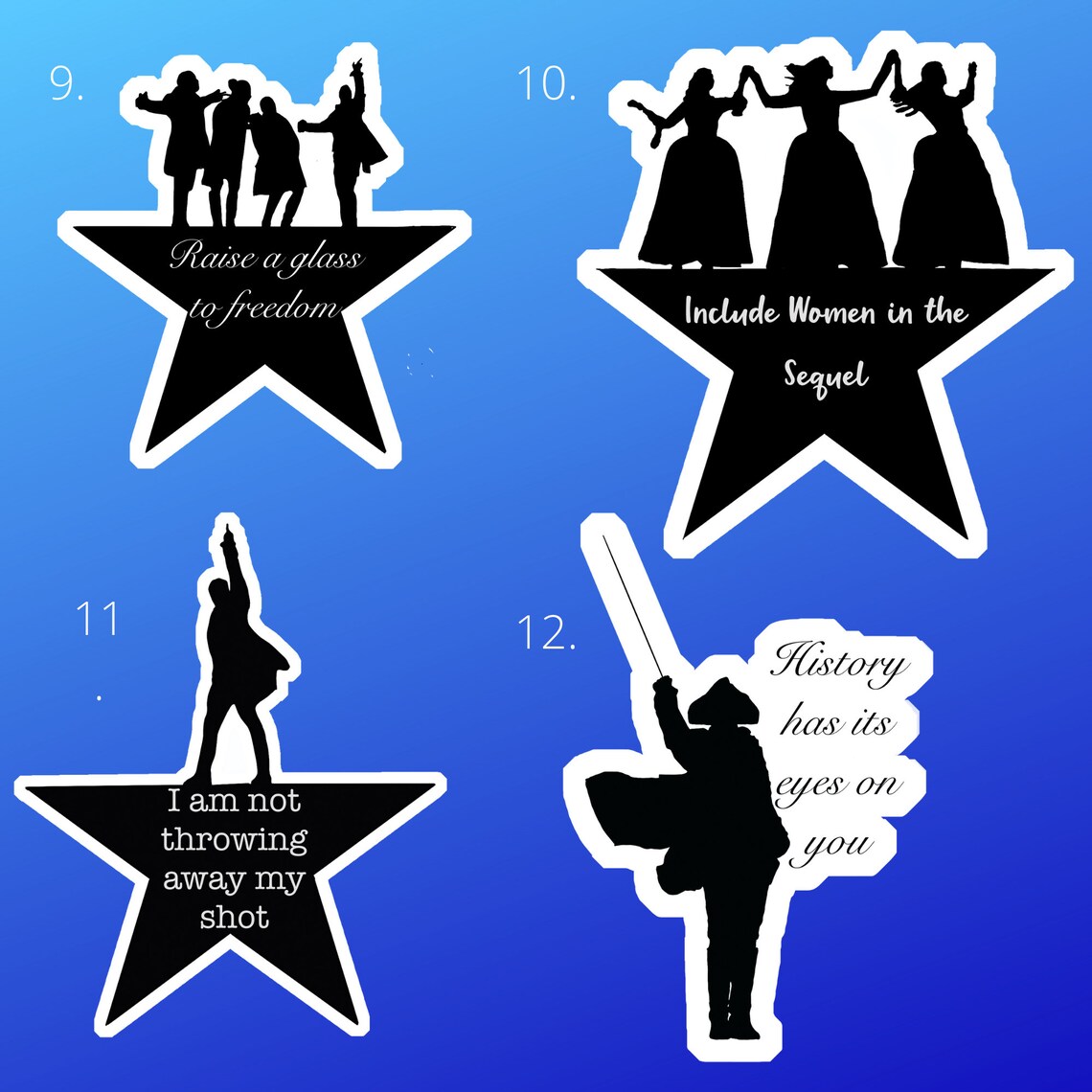 Hamilton Musical Stickers Alexander Hamilton Stickers Etsy