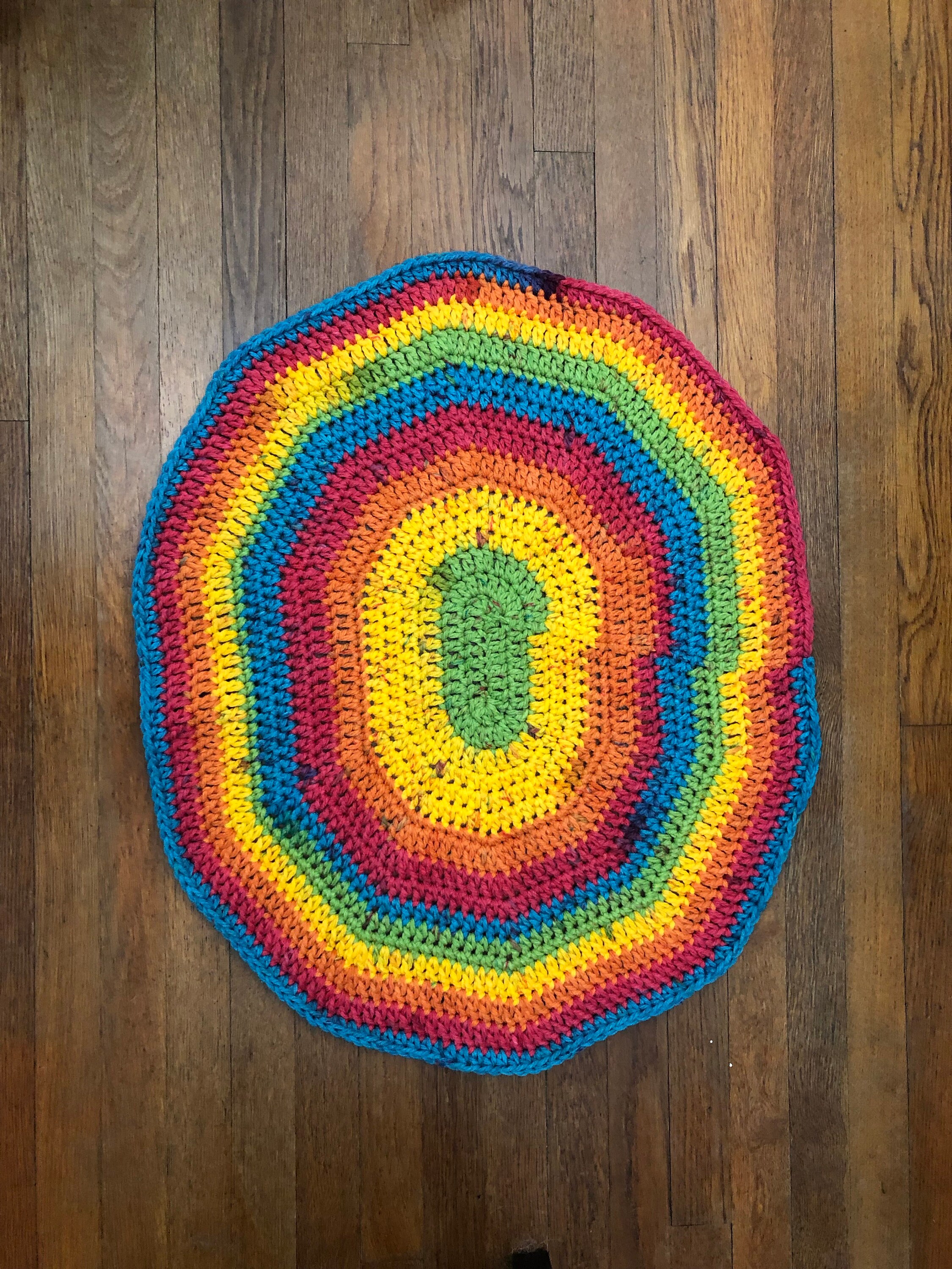 Crochet Rainbow Rug - Etsy
