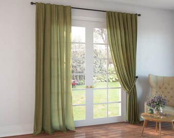 Olive Sheer Curtains Etsy