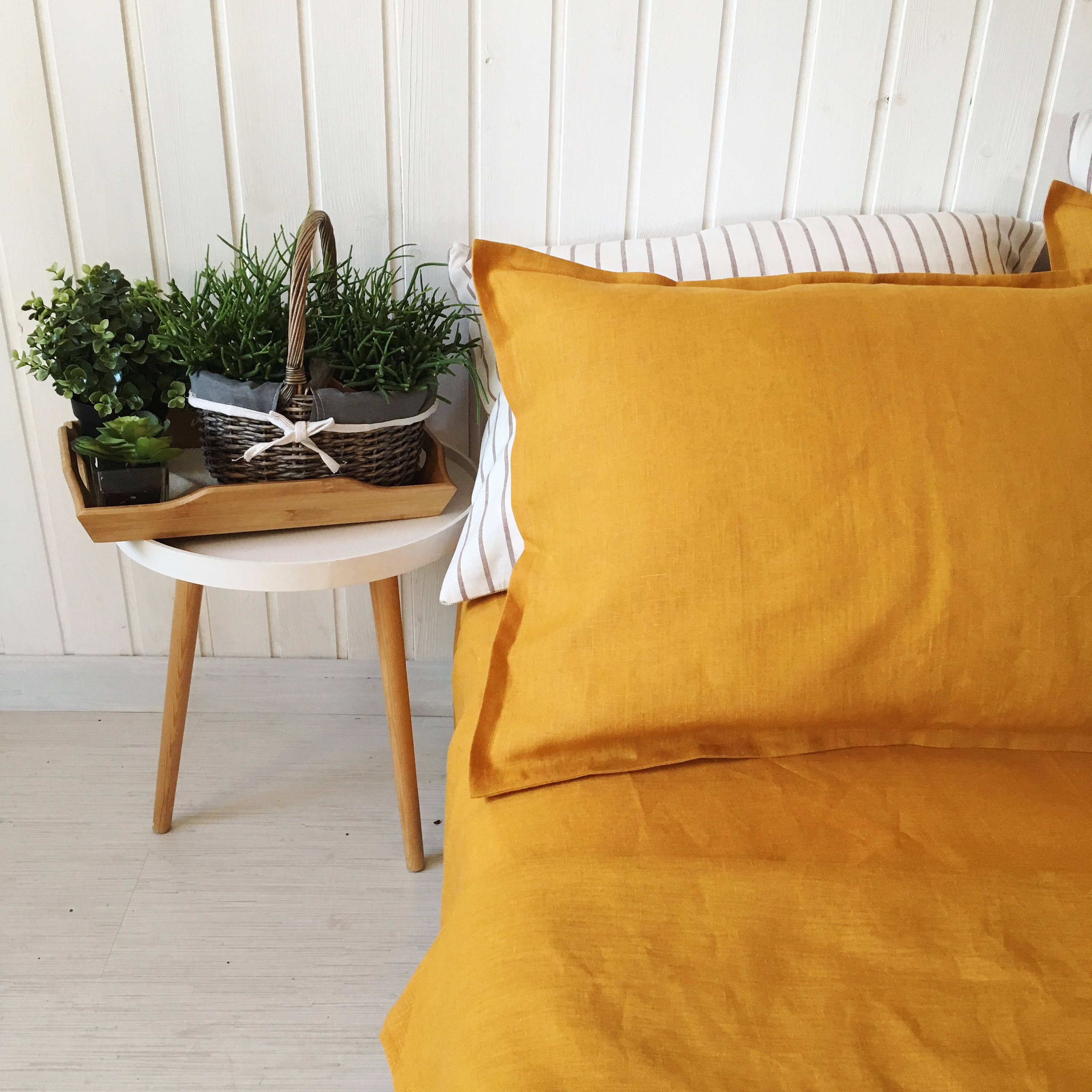 Mustard Linen Pillowcase Wedding anniversary gift Etsy