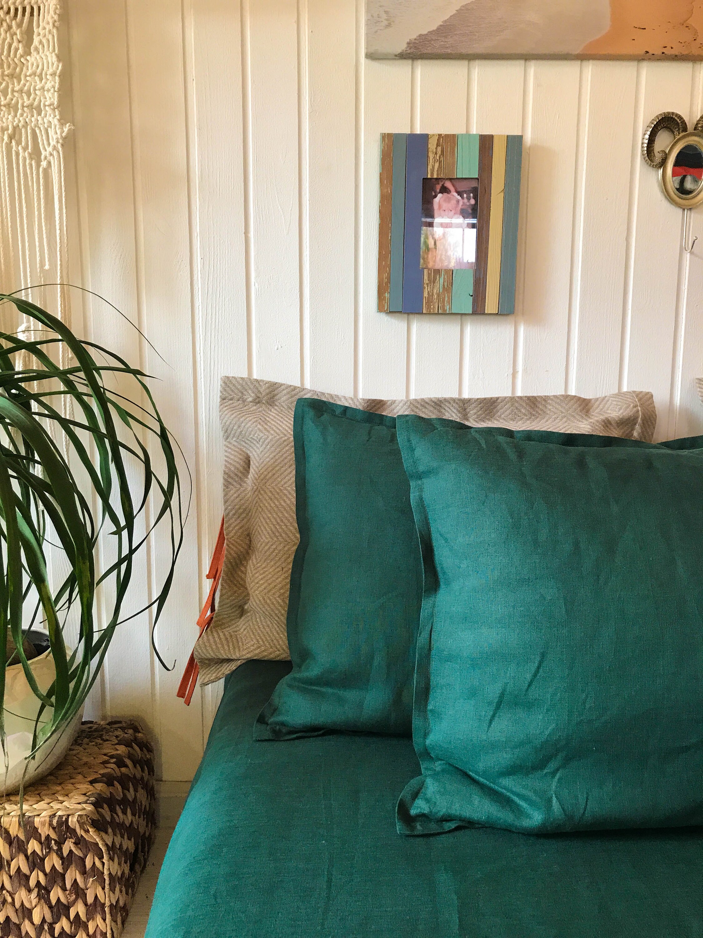 Pure Softened Linen Pillowslips in Green European linen Etsy