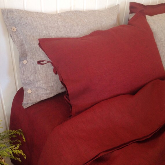 Soft Linen Pillowcase Burgundy Pillowslip Burgundy Pillow Etsy