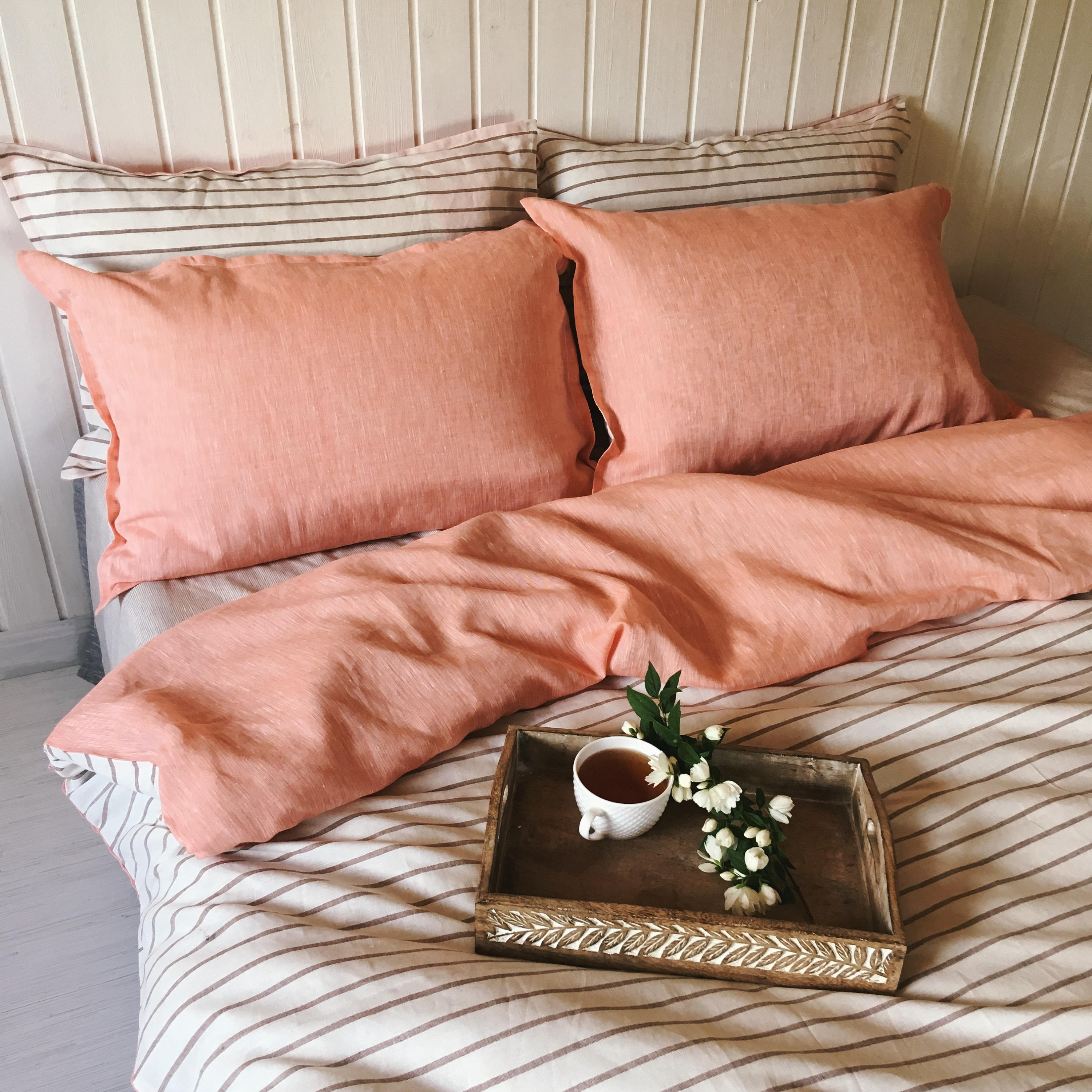 Pure Linen Duvet Cover double sided Sunrise Etsy