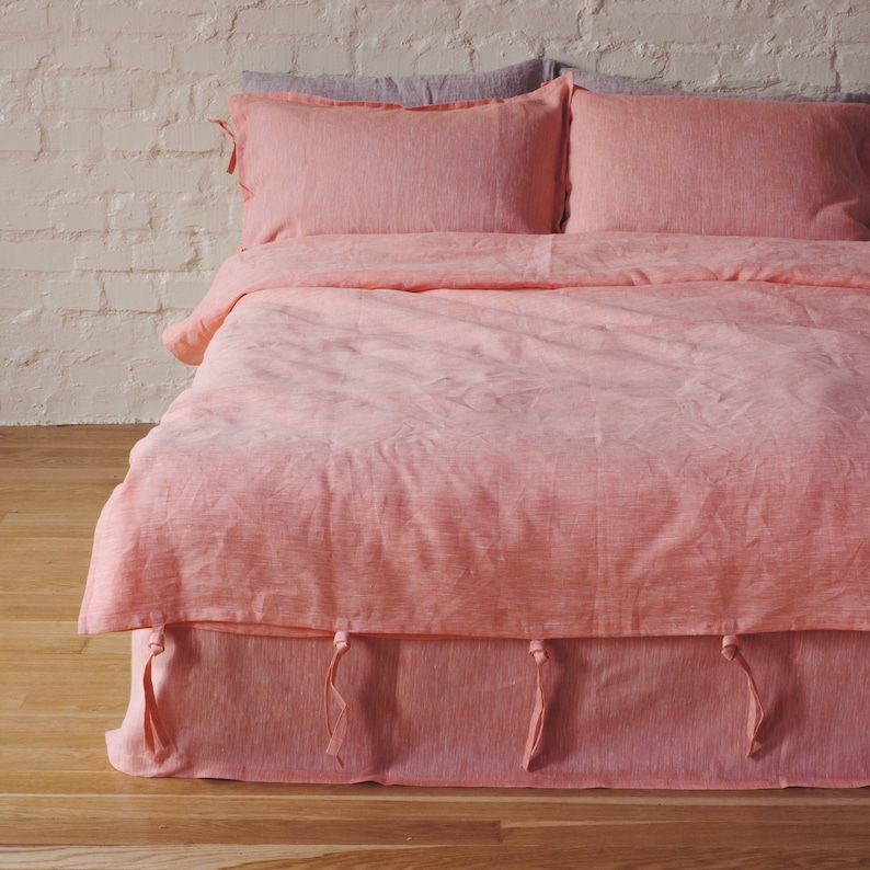 Pure Linen Duvet Cover Apricot Linen bedding sets twin Etsy