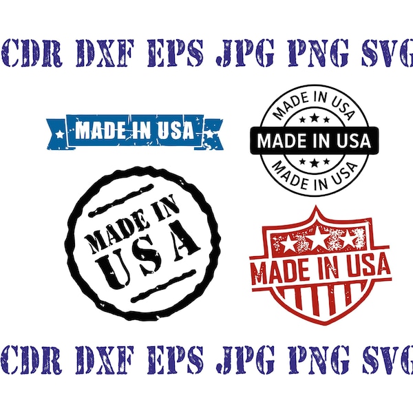 Made in USA vector cutting files, instant download made in US svg cricut design, digital America production emblem, patriotic logo