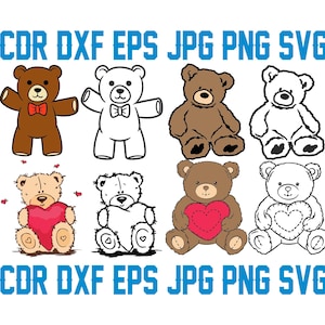 Svg-snijbestanden teddybeer, instant download pluche beer vectorontwerp, afdrukbare schattige beer silhouet, baby beer clipart, beer gesneden bestand