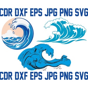 Ocean waves svg cutting files, digital beach svg files for cut, instant download ocean printable files, vector summer svg shirt design