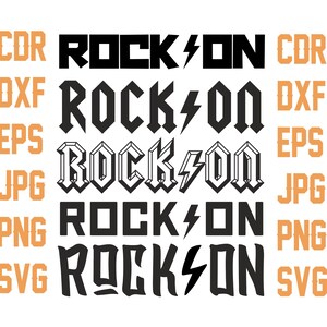 Rock on svg-bestand knippen, instant download rock n roll vector silhouet, digitale rockmuziek svg-bestanden om te knippen, afdrukbaar ontwerp rockster