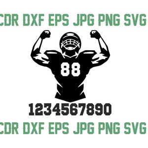 Arquivos de corte SVG de futebol americano, design personalizado para impressão de jogador de futebol, silhueta esportiva SVG, design de camisa de futebol americano