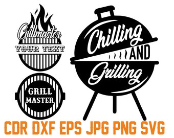 Grill svg fichiers de coupe, clipart bbq téléchargement instantané, silhouette vecteur barbecue, barbecue grill imprimable shirt design, grill maître clipart