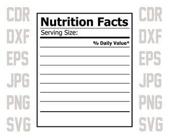 Nutrition Facts Etsy