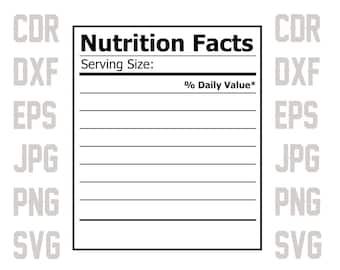 Nutrition Facts Etsy