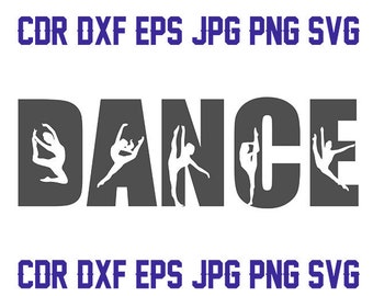 Fichiers svg de danse pour la coupe, t-shirt de danseur numérique desing, silhouette de clipart de ballet, fichier svg d’équipe de danse de téléchargement instantané, fichier coupé de danse