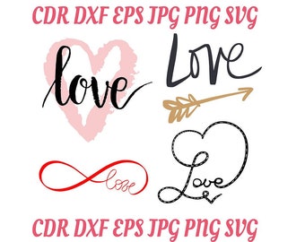 Love svg cut files, Heart vector silhouette, Digital download cupid files for cut, Love dxf clipart, Download Heart svg cutting files