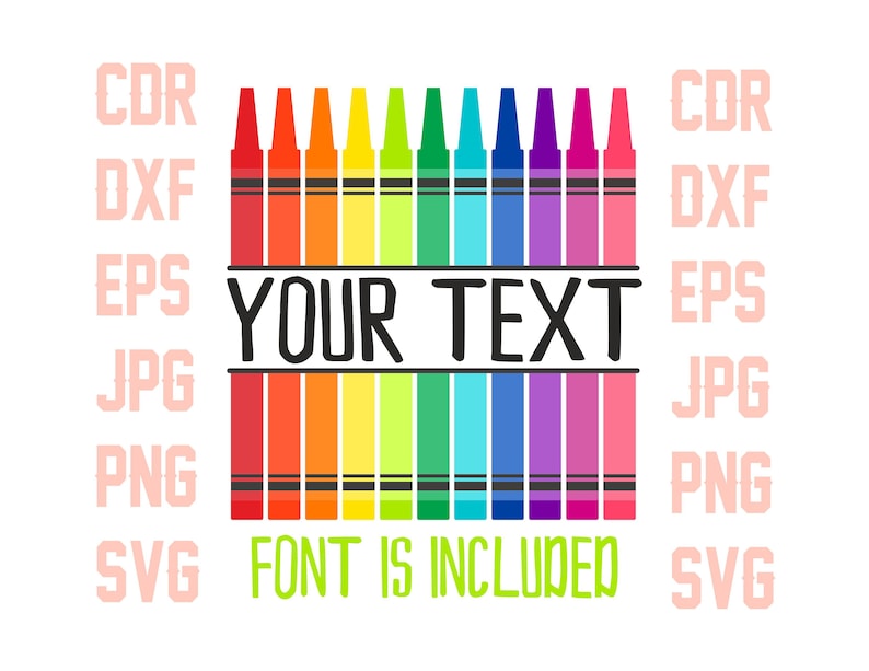 Download Personalized crayon svg cut file vector school teacher | Etsy