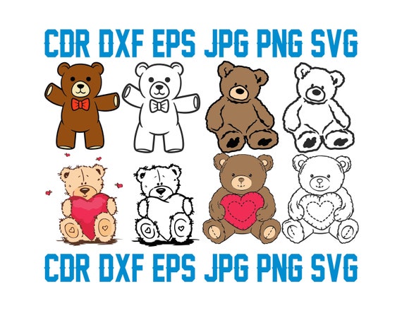 Download Teddy Bear Svg Cutting Files Instant Download Plush Bear Vector Design Printable Cute Bear Silhouette Baby