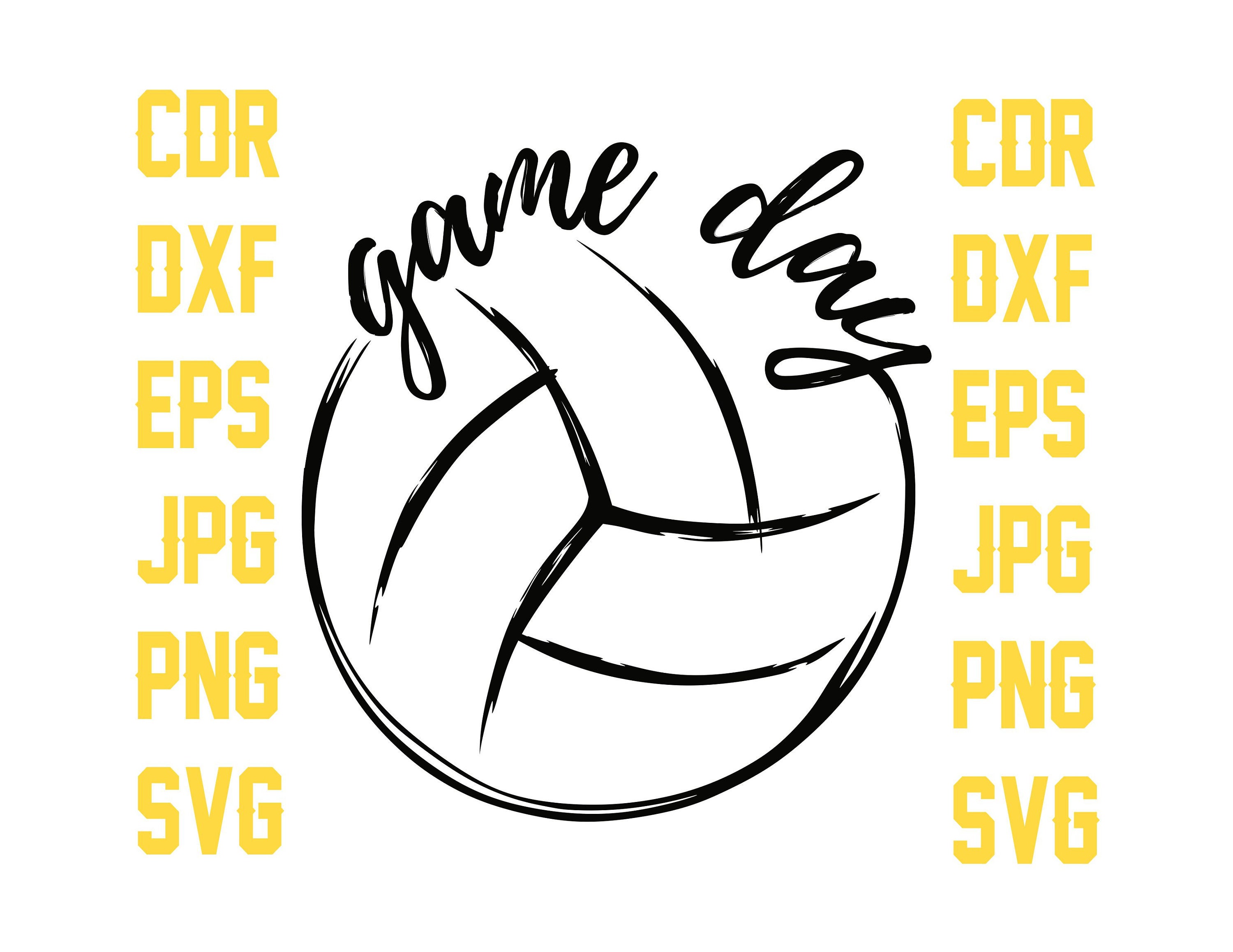 Game day svg print volleyball printable clipart sports Etsy