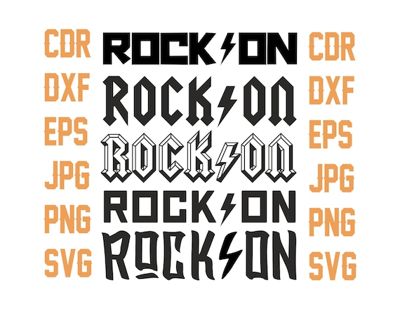 Rock on Svg Cut File Instant Download Rock N Roll Vector - Etsy