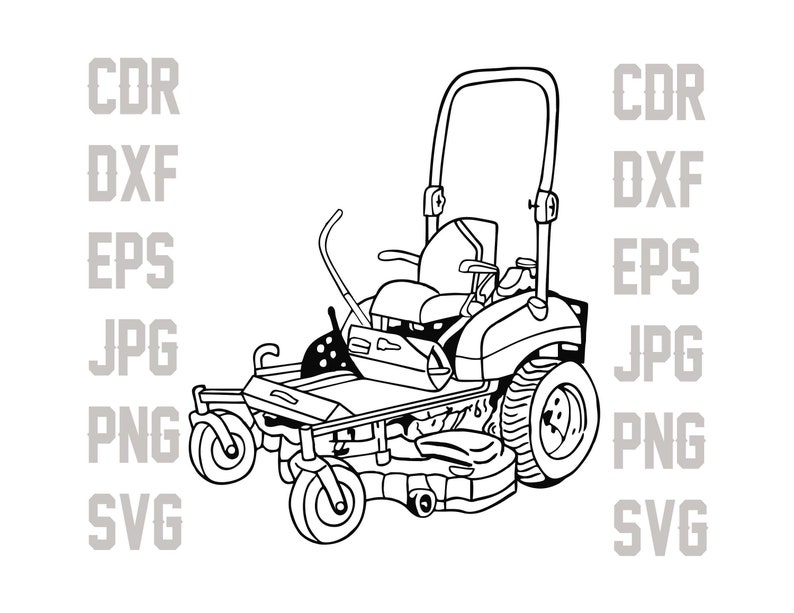 Zero Turn Lawn Mower svg cutting files printable lawn mower | Etsy
