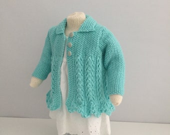 Felicity - matinee jacket.  Knitting pattern. Instant PDF dowload. Double knitting.  3-6 months