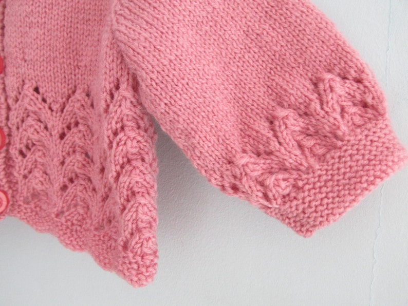 Fishtail Lace Baby Cardigan. Knitting pattern. Instant PDF ...