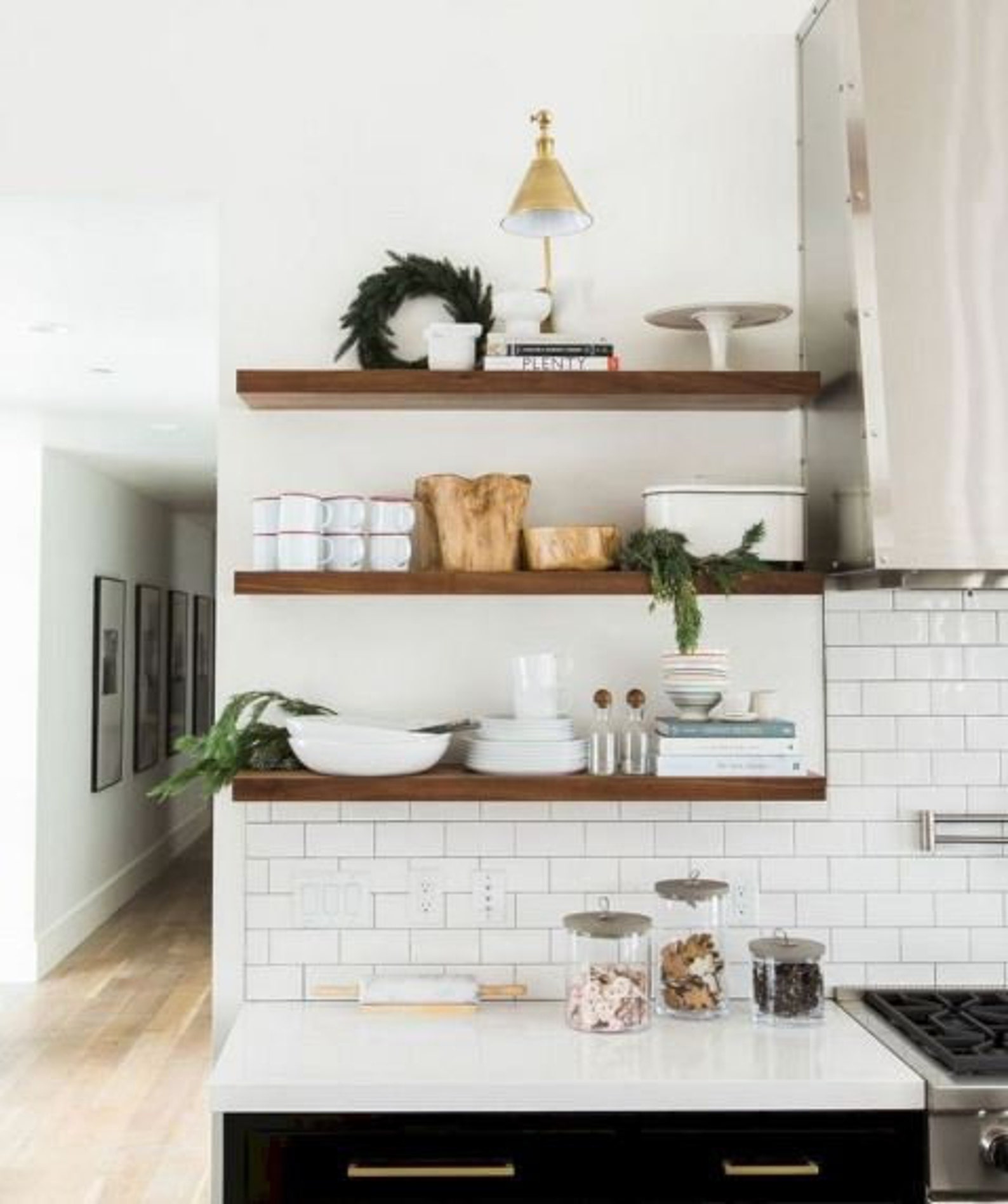 Solid oak floating shelf 20cm deep x 4.5cm high wooden book Etsy