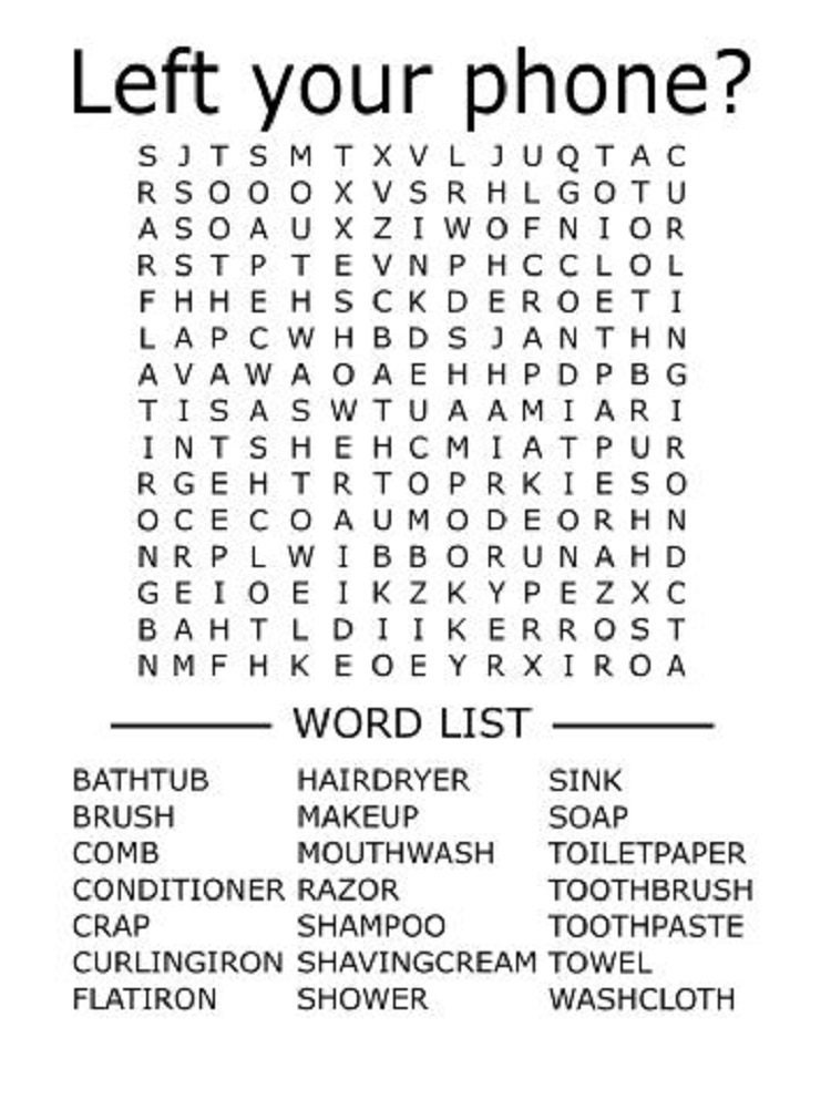 Download Left Your Phone Word Search SVG ONLY Cricut Silhouette Cut ...