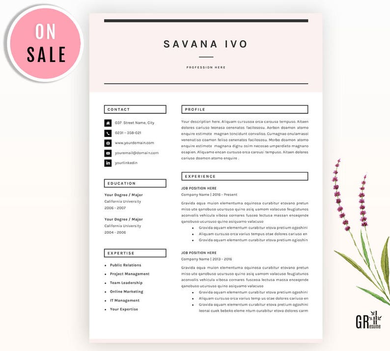 Sale For Microsoft Word Resume Template With Cover Letter And References Template And Icon Pack 