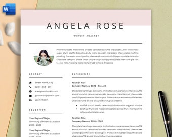 Resume Template - Professional CV Template - for Word (US Letter and A4) 1 & 2 Page CV Template