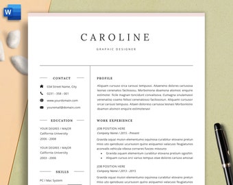 Minimalist Resume Template, Simple Resume Template, Professional CV Template, Cover letter, References, Application Letter, Instant Download