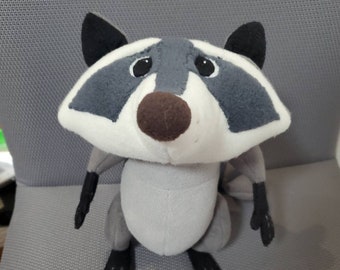 Donny the raccoon plushie, Trash Truck inspired, 9.8 in, handmade plush, made to order