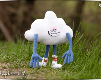 Cloud Guy plush Trolls inspired handmade plushie 11in made to order