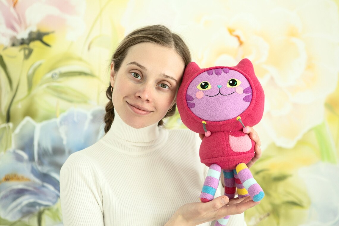 Gabby's Dollhouse DJ Catnip Plush Handmade Soft Toy 11 Etsy Finland