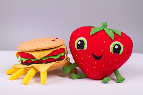 inspired by Cloudy with a Chance of Meatballs Barry the Strawberry plush handmade plush toy