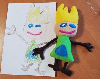 Peluche à partir d'un dessin, dessin d'enfants en peluche, poupée d'un dessin d'enfant, dessins d'enfants en peluches personnalisées