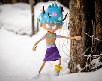 Anne Blue Power Boonchuy Amphibia inspired Blue Magic Anne Boonchuy doll, Amphibia Plush, handmade poseable doll