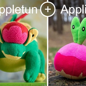 Appletun Pokemon Plush Handmade Shiny Appletun Plush Soft - Etsy